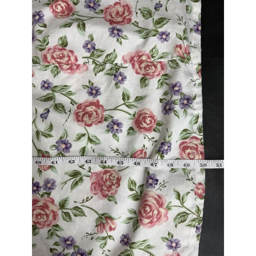 Talbots Intimates Vintage Floral Kaftan Robe 100% Cotton Partial Zip Housecoat L